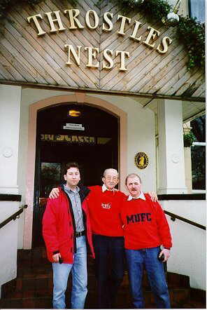 Bill McArthur, Pete & Hal Hargreaves outside the 'Nest 'Dec 97